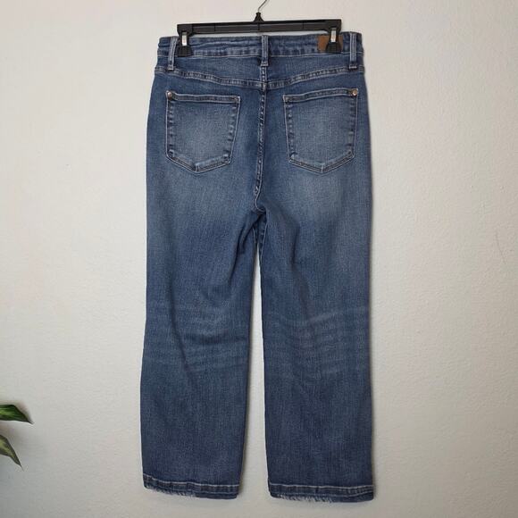 JUDY BLUE High Rise Wide Leg Crop Jeans Stretch Size 28 - Picture 8 of 12
